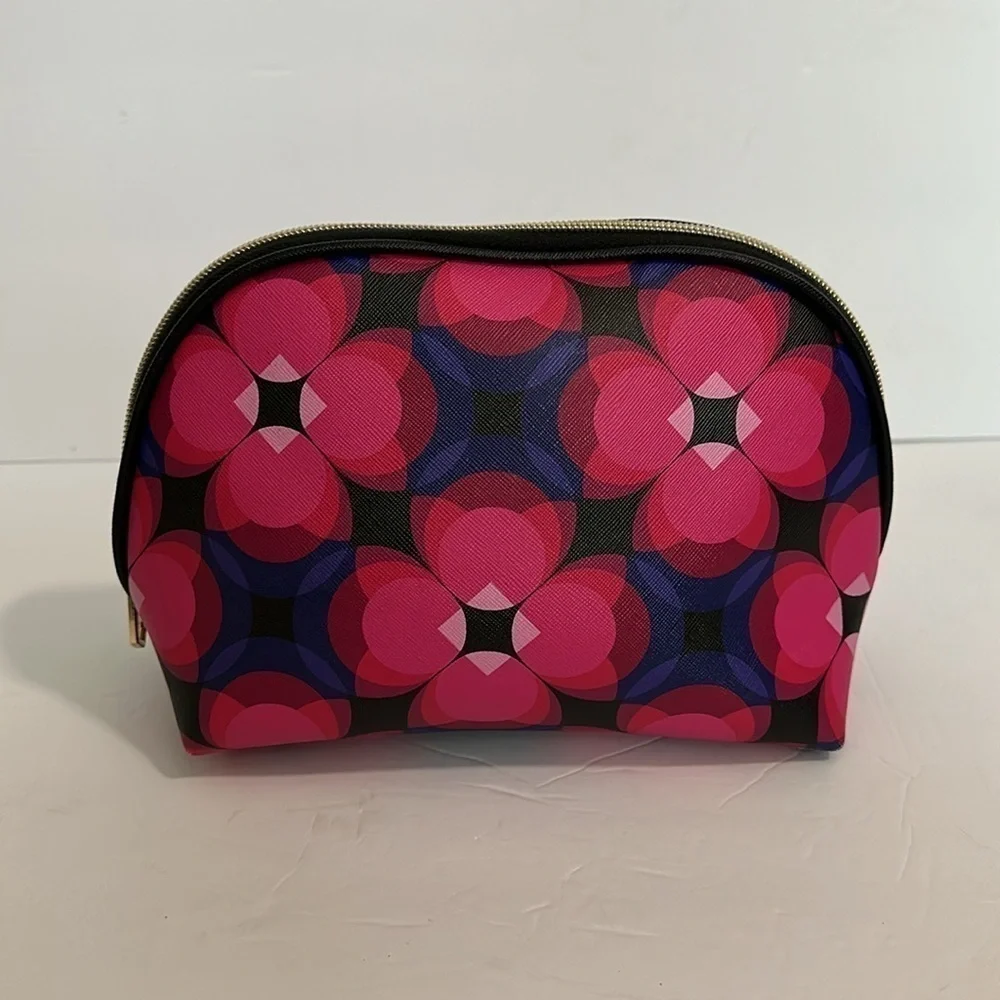 TRINA TURK MULTICOLOR FLORAL PRINT COSMETIC BAG MAKEUP BAG NWOT